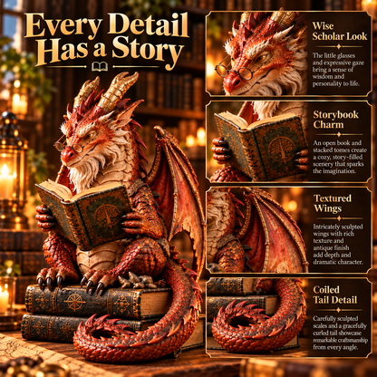🐉Wandering Scholar Dragon Figurine | Fantasy Book Lover Décor
