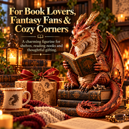 🐉Wandering Scholar Dragon Figurine | Fantasy Book Lover Décor