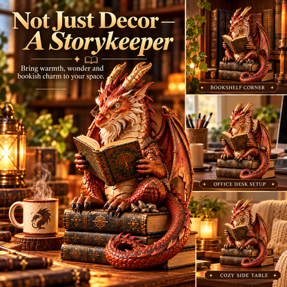 🐉Wandering Scholar Dragon Figurine | Fantasy Book Lover Décor