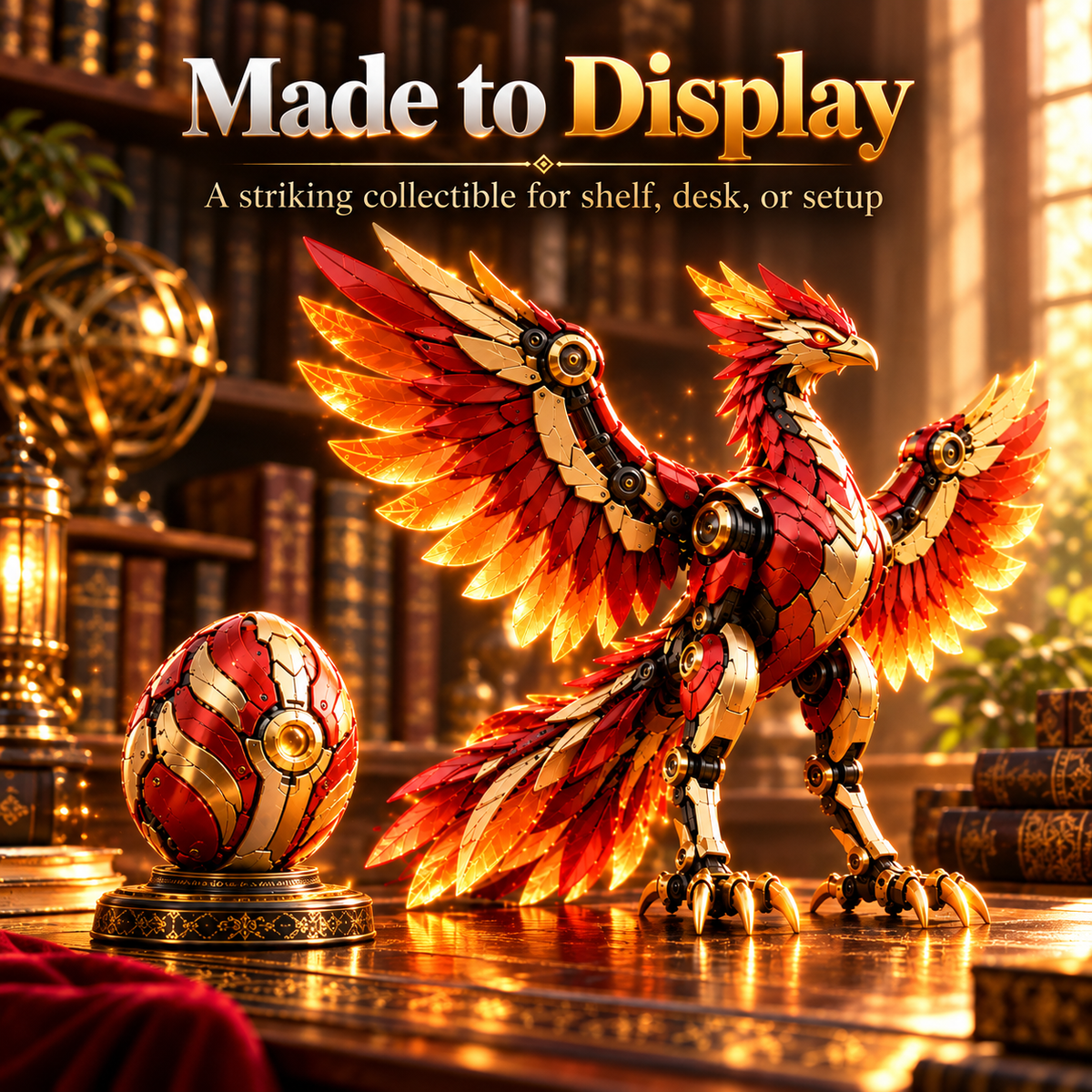 🐦‍🔥 2-in-1 Transforming Mechanical Phoenix Egg – Winged Fantasy Figure