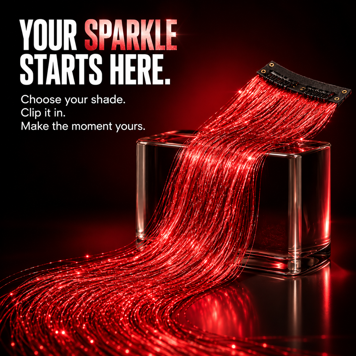 Clip-In Hair Tinsel Extensions | Removable Sparkle, 10 Pcs