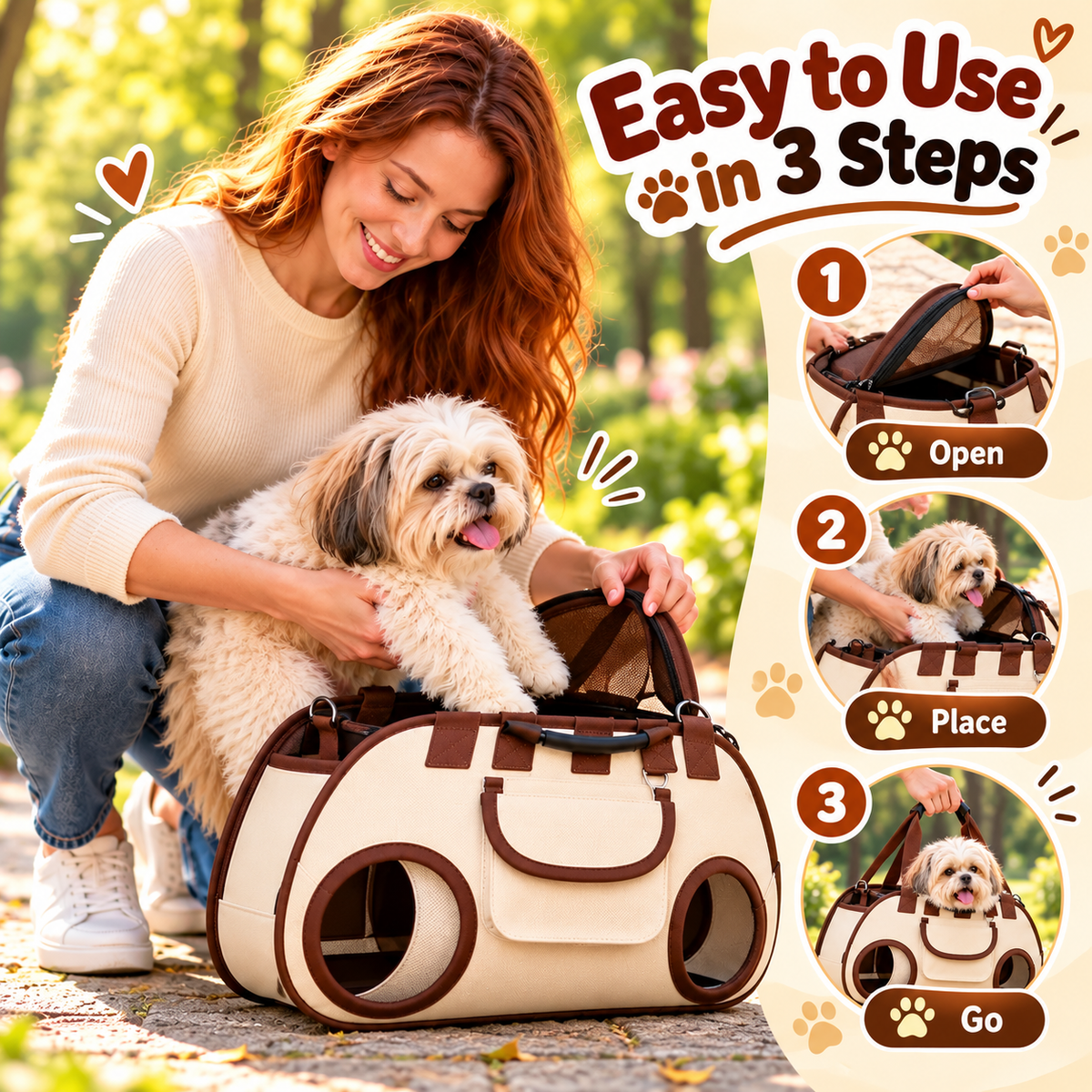 😽Hands-Free Pet Sling & Harness Carrier 🐾🐶