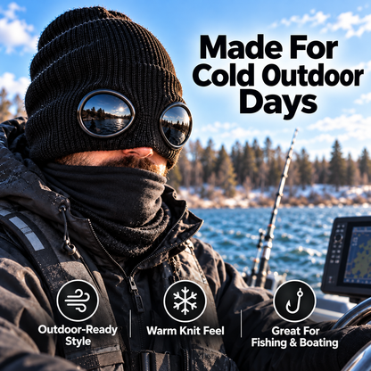 😎 Goggle Beanie Winter Hat🧢 – Funny Knit Pull-Down Hat with Built-In Lenses😂