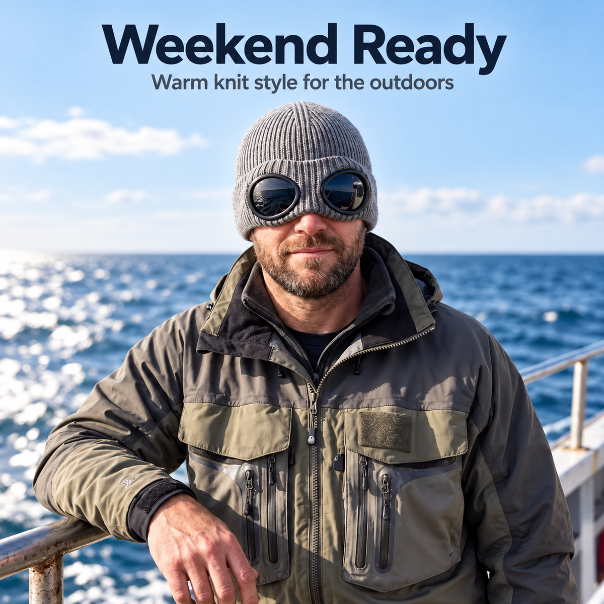 😎 Goggle Beanie Winter Hat🧢 – Funny Knit Pull-Down Hat with Built-In Lenses😂