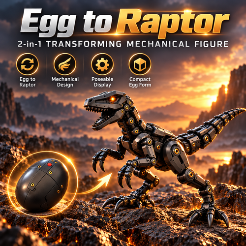 Egg to Raptor – 2-in-1 Transforming Mechanical Dinosaur Figure