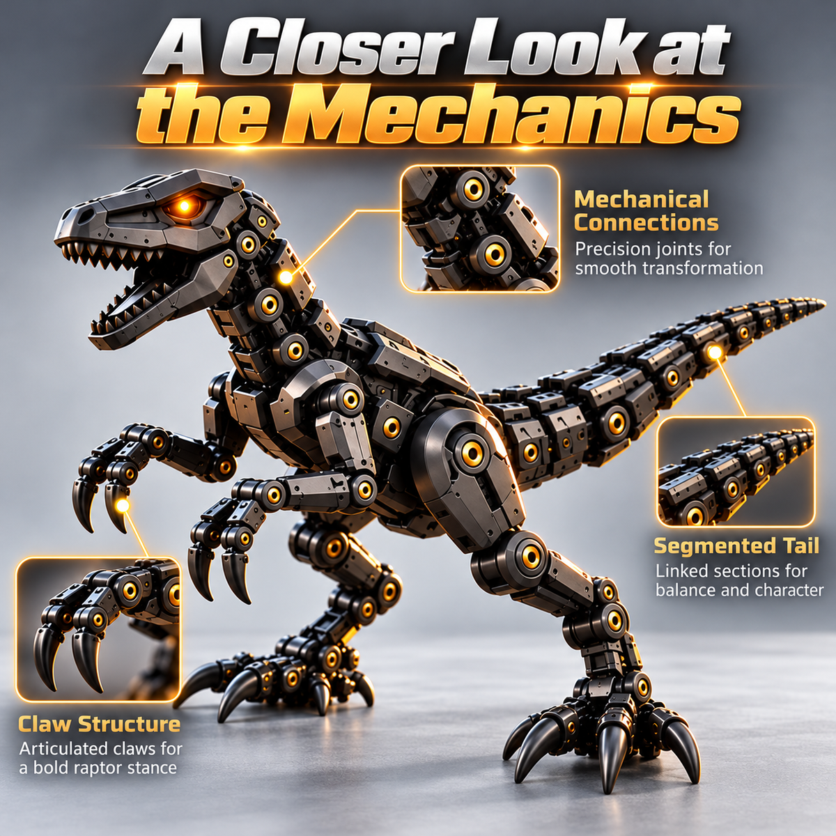 Egg to Raptor – 2-in-1 Transforming Mechanical Dinosaur Figure