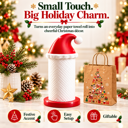 🎅 Santa Hat Christmas Paper Towel Holder – Festive Kitchen Countertop Decor & Holiday Gift 🎄