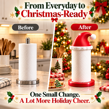 🎅 Santa Hat Christmas Paper Towel Holder – Festive Kitchen Countertop Decor & Holiday Gift 🎄