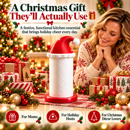 🎅 Santa Hat Christmas Paper Towel Holder – Festive Kitchen Countertop Decor & Holiday Gift 🎄