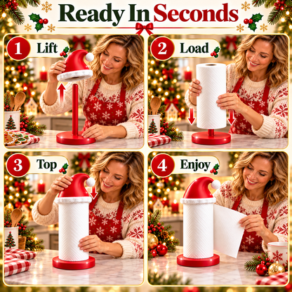 🎅 Santa Hat Christmas Paper Towel Holder – Festive Kitchen Countertop Decor & Holiday Gift 🎄