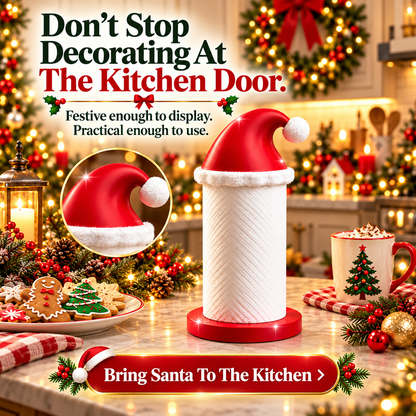 🎅 Santa Hat Christmas Paper Towel Holder – Festive Kitchen Countertop Decor & Holiday Gift 🎄