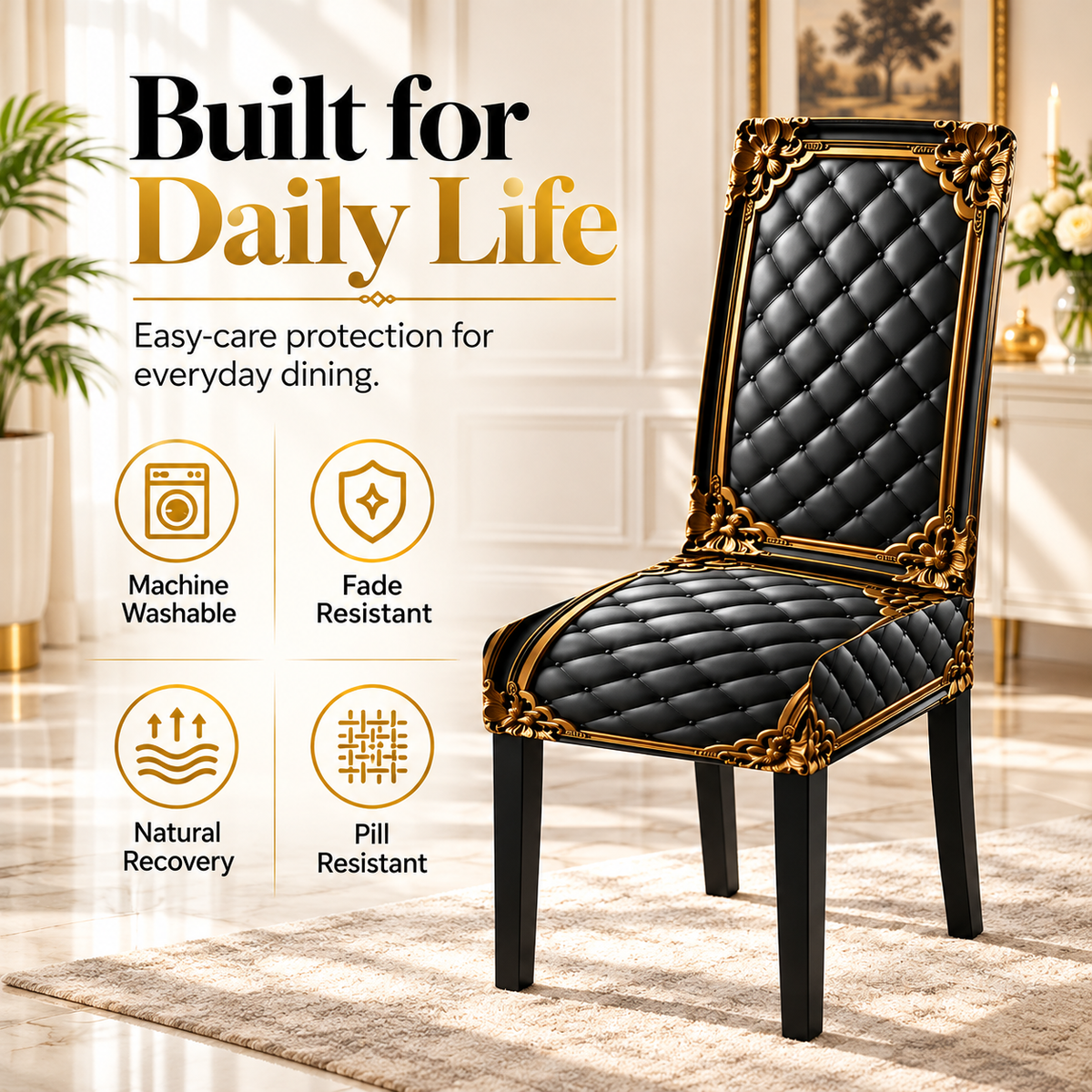 ✨Washable Stretch Chair Cover – Snug fit, durable & easy‑clean ✨