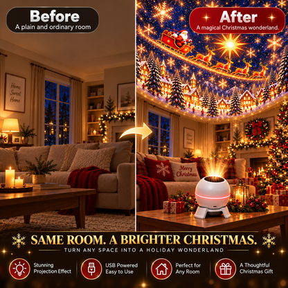 🎅 Christmas Projection Night Light – Turn Any Room Into a Holiday Wonderland