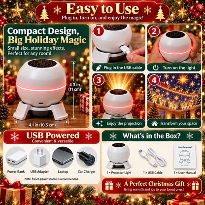 🎅 Christmas Projection Night Light – Turn Any Room Into a Holiday Wonderland