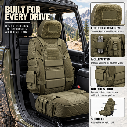 🚙Rugged MOLLE Truck Seat Cover – Tactical Storage, Seat Protection & Comfort