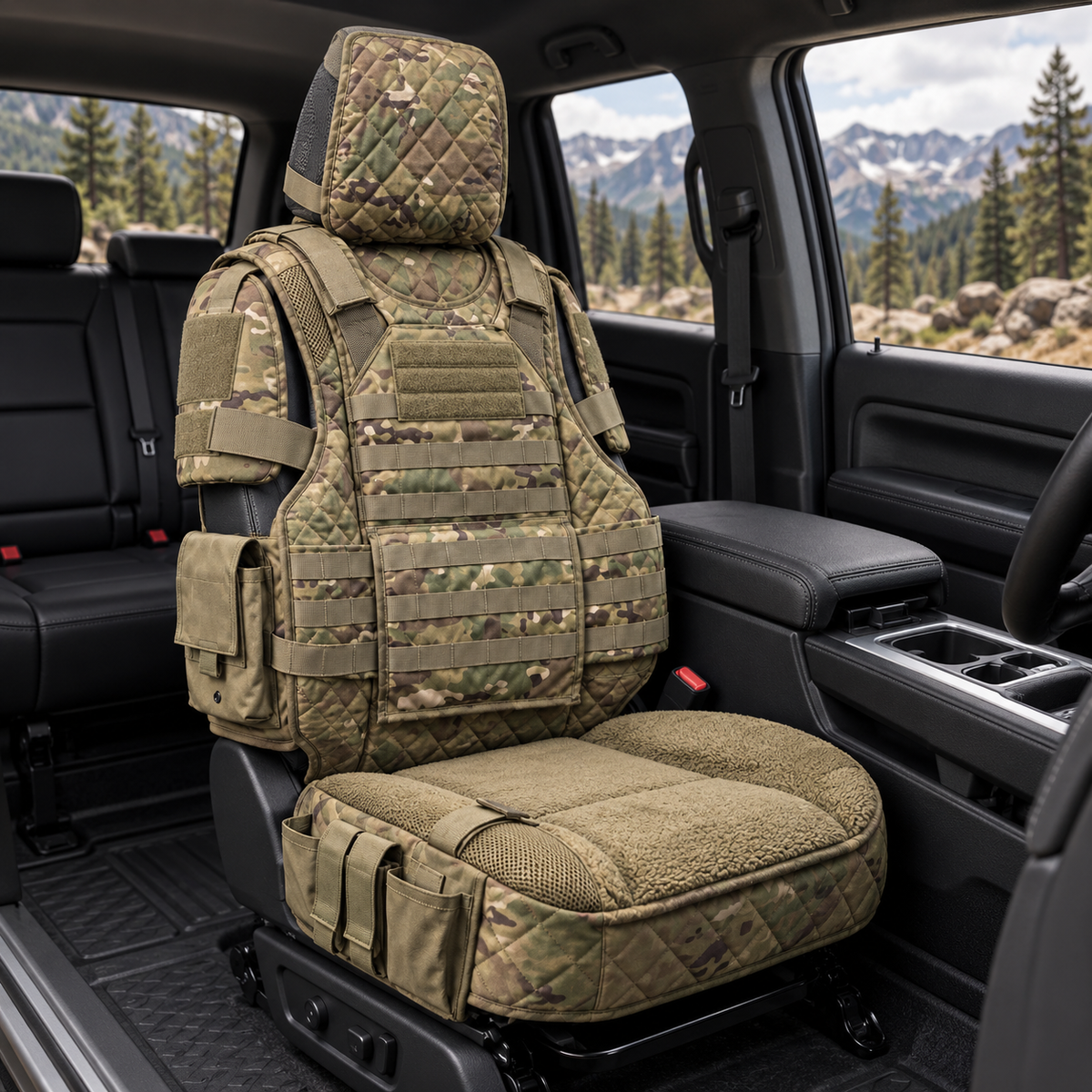 🚙Rugged MOLLE Truck Seat Cover – Tactical Storage, Seat Protection & Comfort