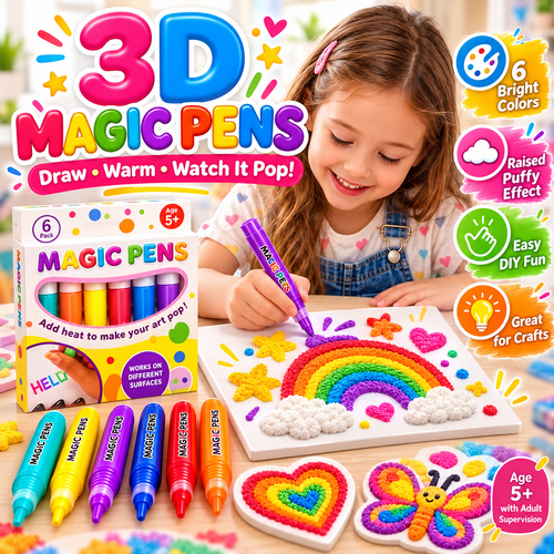 ✨ 3D Magic Drawing Pens – Create Puffy Art with Heat