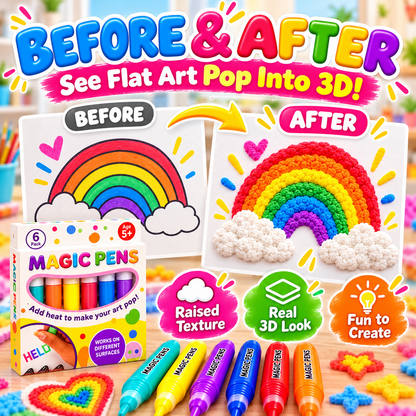 ✨ 3D Magic Drawing Pens – Create Puffy Art with Heat