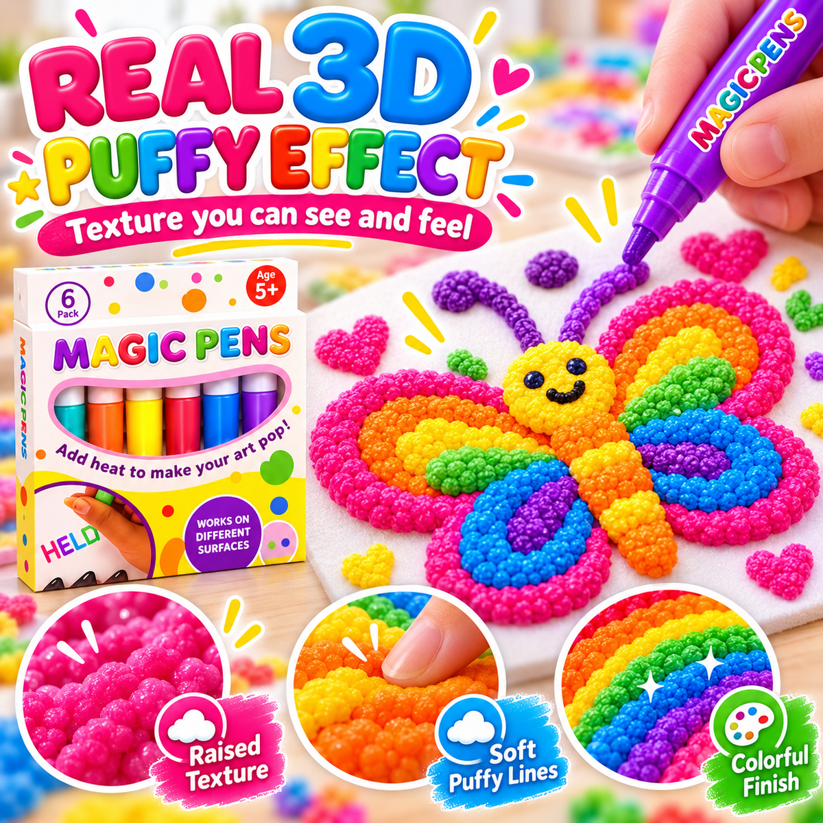 ✨ 3D Magic Drawing Pens – Create Puffy Art with Heat