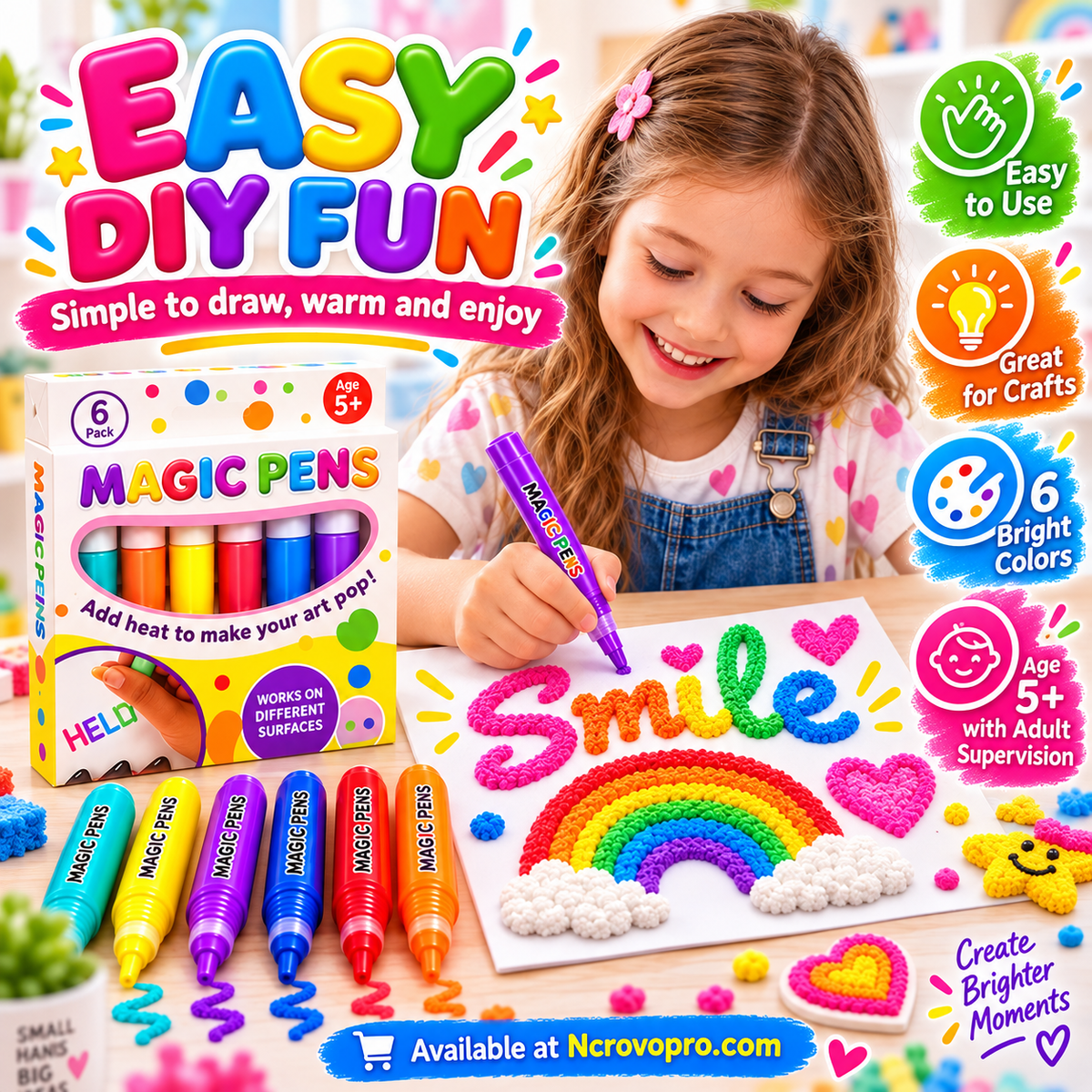 ✨ 3D Magic Drawing Pens – Create Puffy Art with Heat