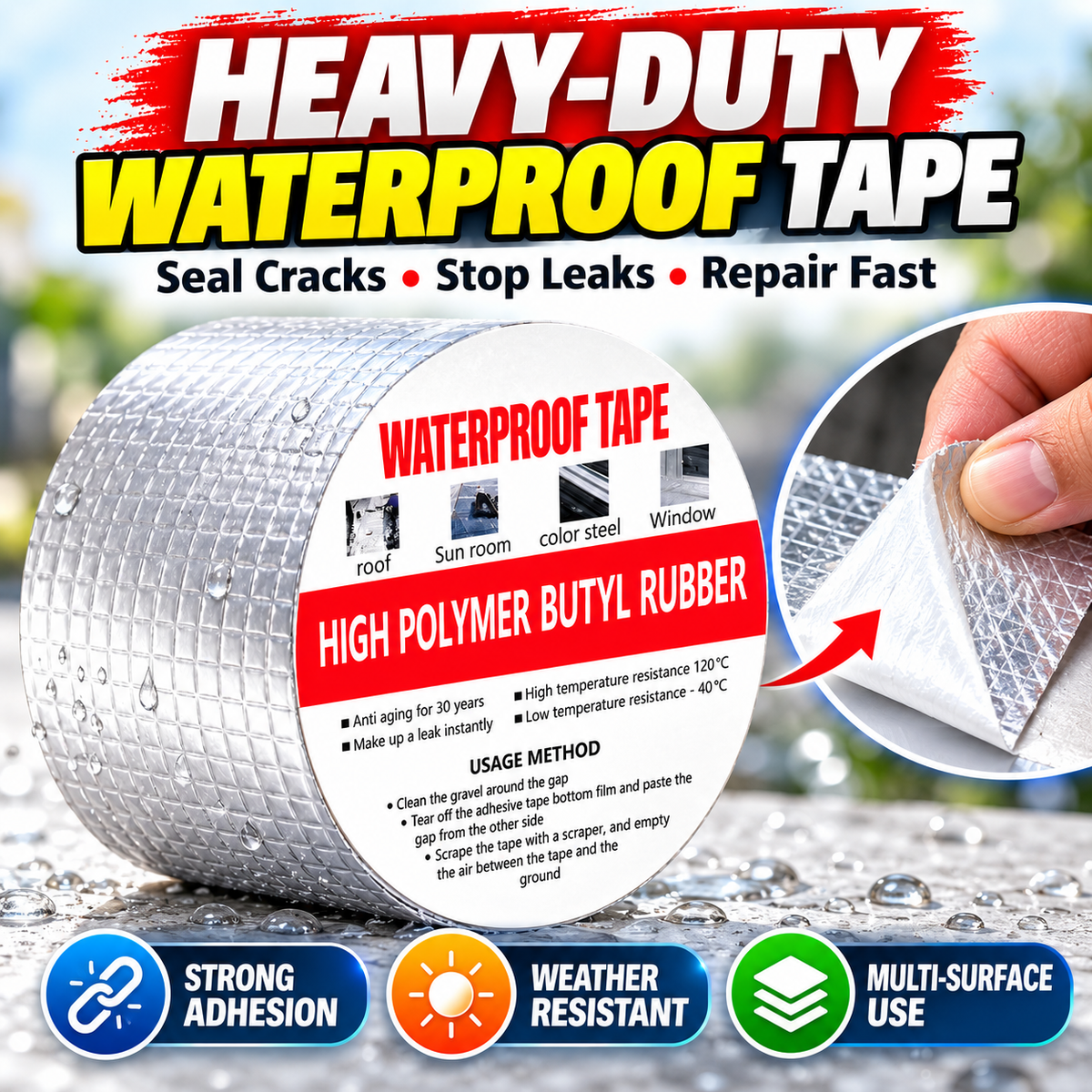 🛠️ Heavy-Duty Aluminum Foil Repair Tape – Moisture-Resistant Sealing & Repair
