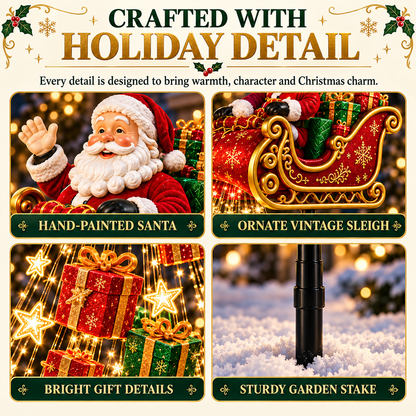 🎅✨ 2026 New Santa’s Flying Sleigh Gift Cascade – Solar Christmas Garden Light
