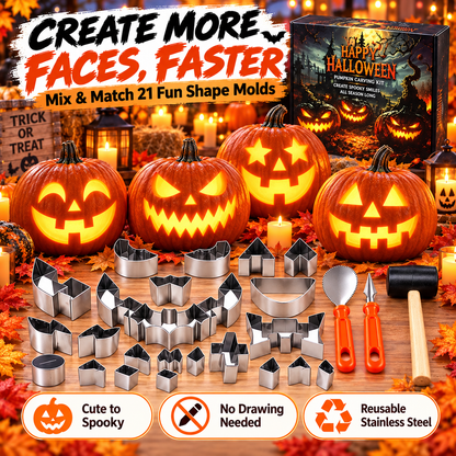 🎃24-Piece Halloween Pumpkin Carving Kit – Family DIY Set