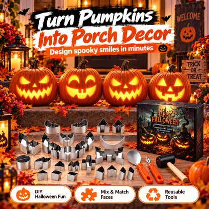 🎃24-Piece Halloween Pumpkin Carving Kit – Family DIY Set