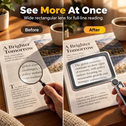 Folding Handheld Magnifying Glass with 10 LED Lights for Reading
