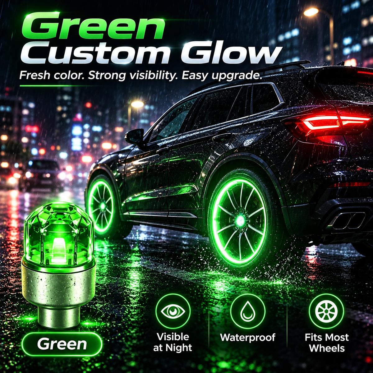 🔥Smart RGB Wheel Lights – Motion-Activated Night Glow for Cars, Motorcycles & Bikes🚲🌟