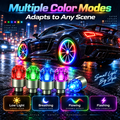 🔥Smart RGB Wheel Lights – Motion-Activated Night Glow for Cars, Motorcycles & Bikes🚲🌟