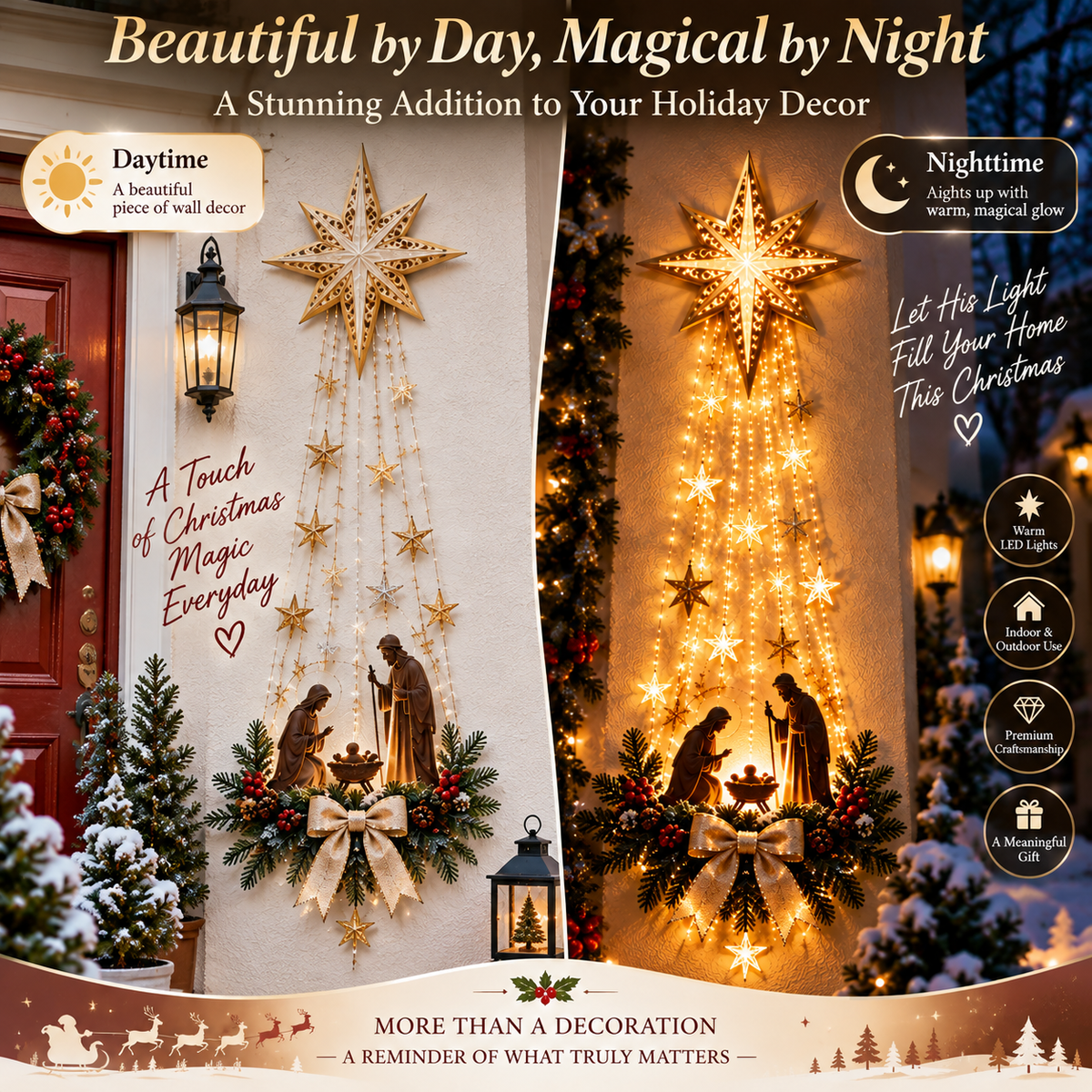 ✨Star of Bethlehem – Lighted Nativity Wall Decor🎁 Meaningful faith‑centered Christmas keepsake gift