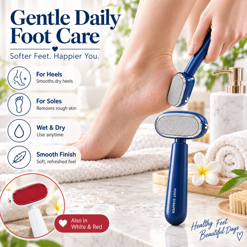 Dual-Sided Foot Callus Remover – Gentle Exfoliating Foot Care Tool with Replaceable Head for Smooth Heels