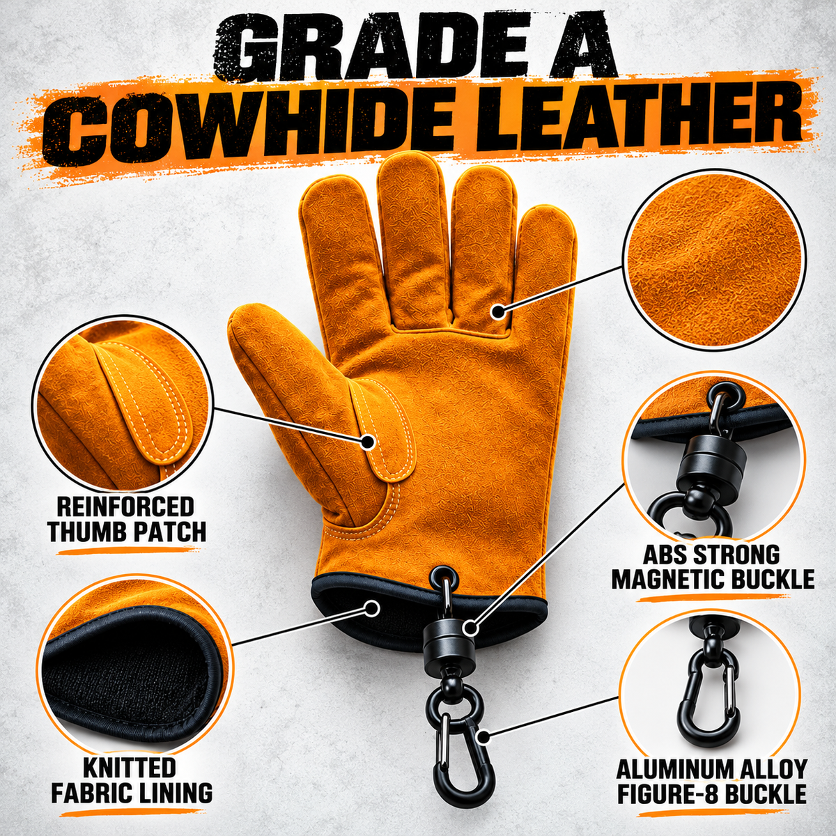 Outdoor Thickened Wear-Resistant Cowhide Work Gloves