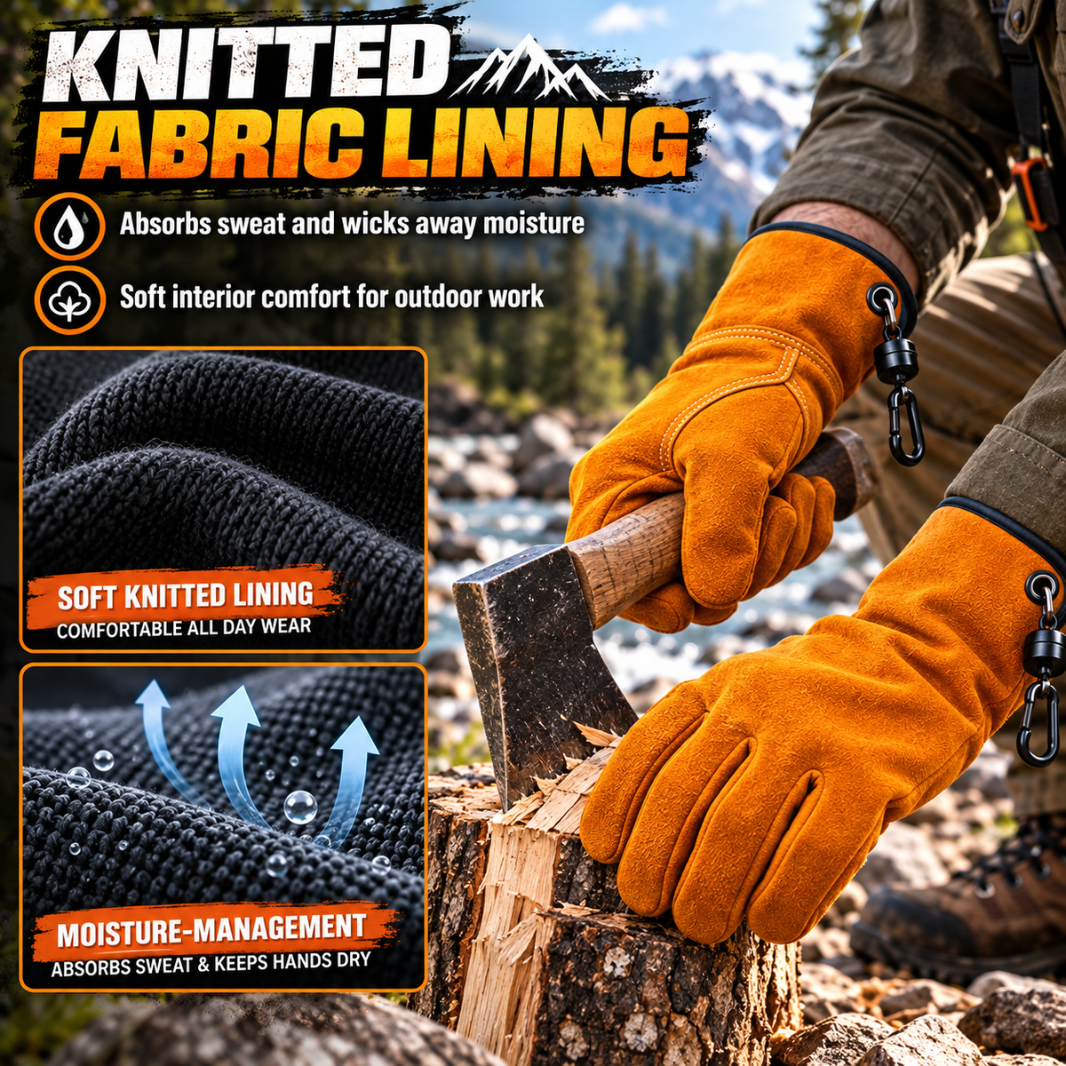 Outdoor Thickened Wear-Resistant Cowhide Work Gloves