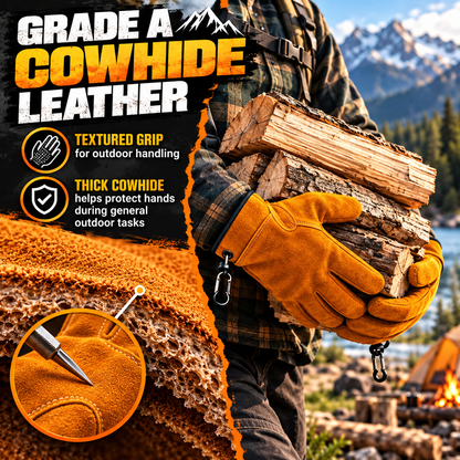 Outdoor Thickened Wear-Resistant Cowhide Work Gloves