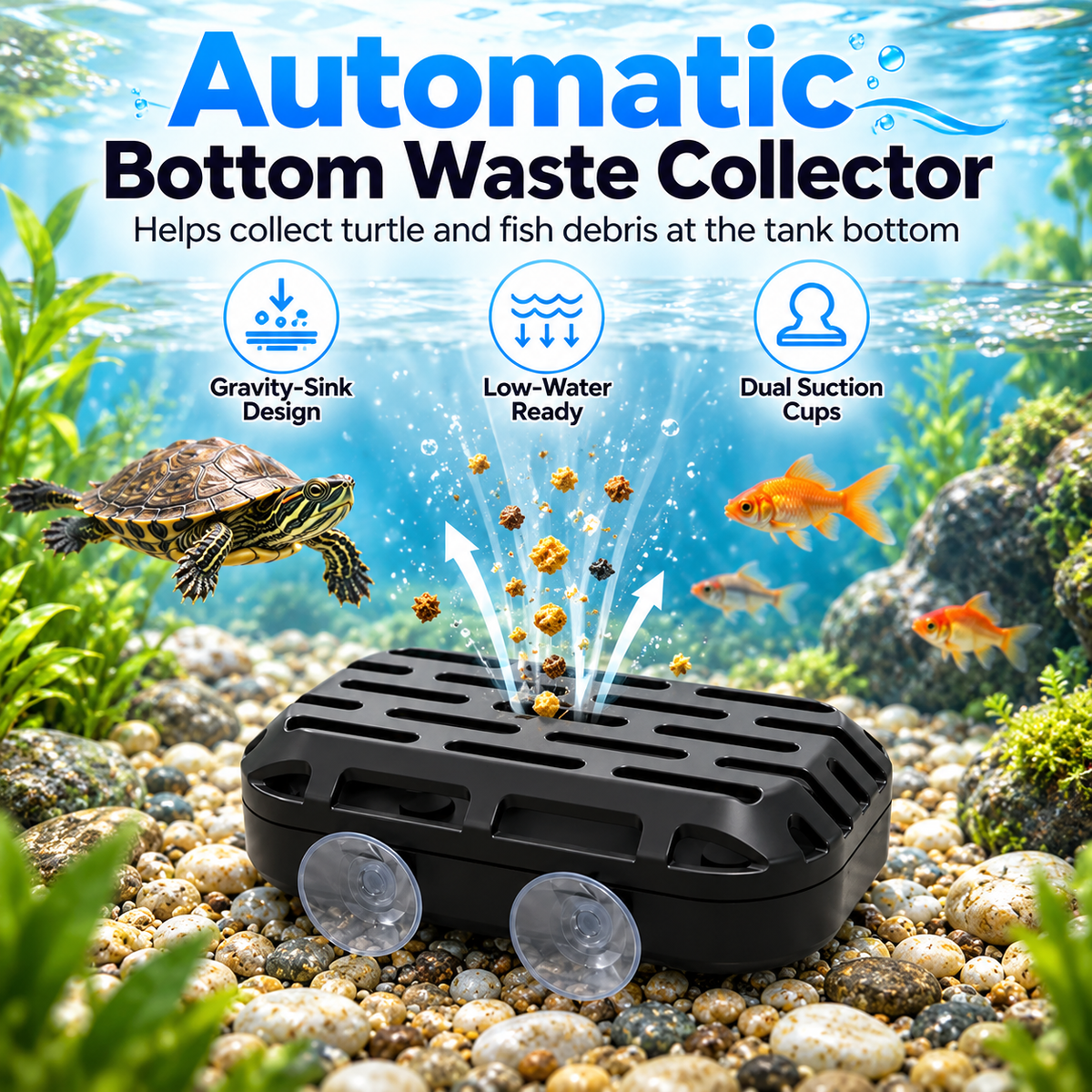 Turtle Tank Waste Collector | Aquarium Cleaning Accessory