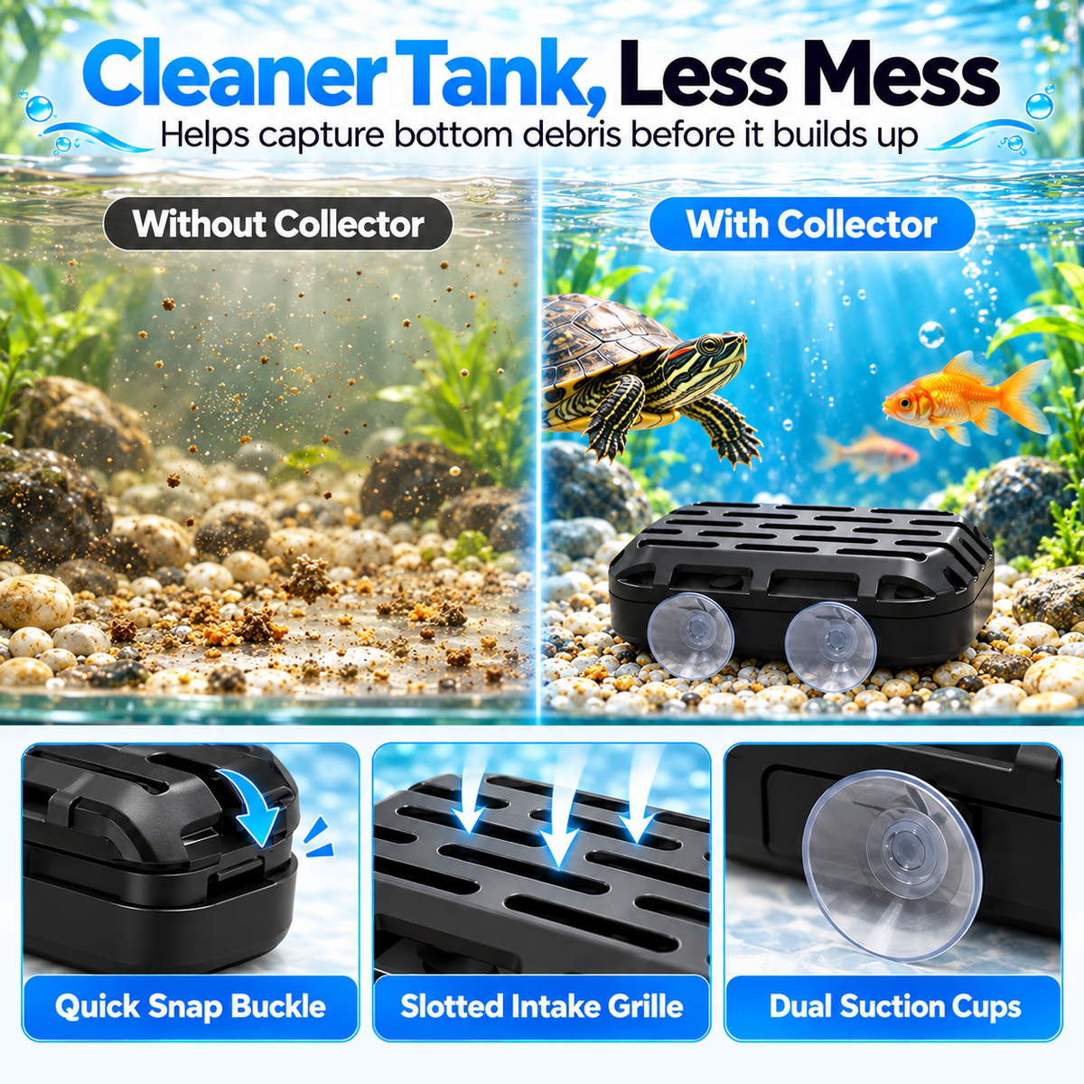 Turtle Tank Waste Collector | Aquarium Cleaning Accessory