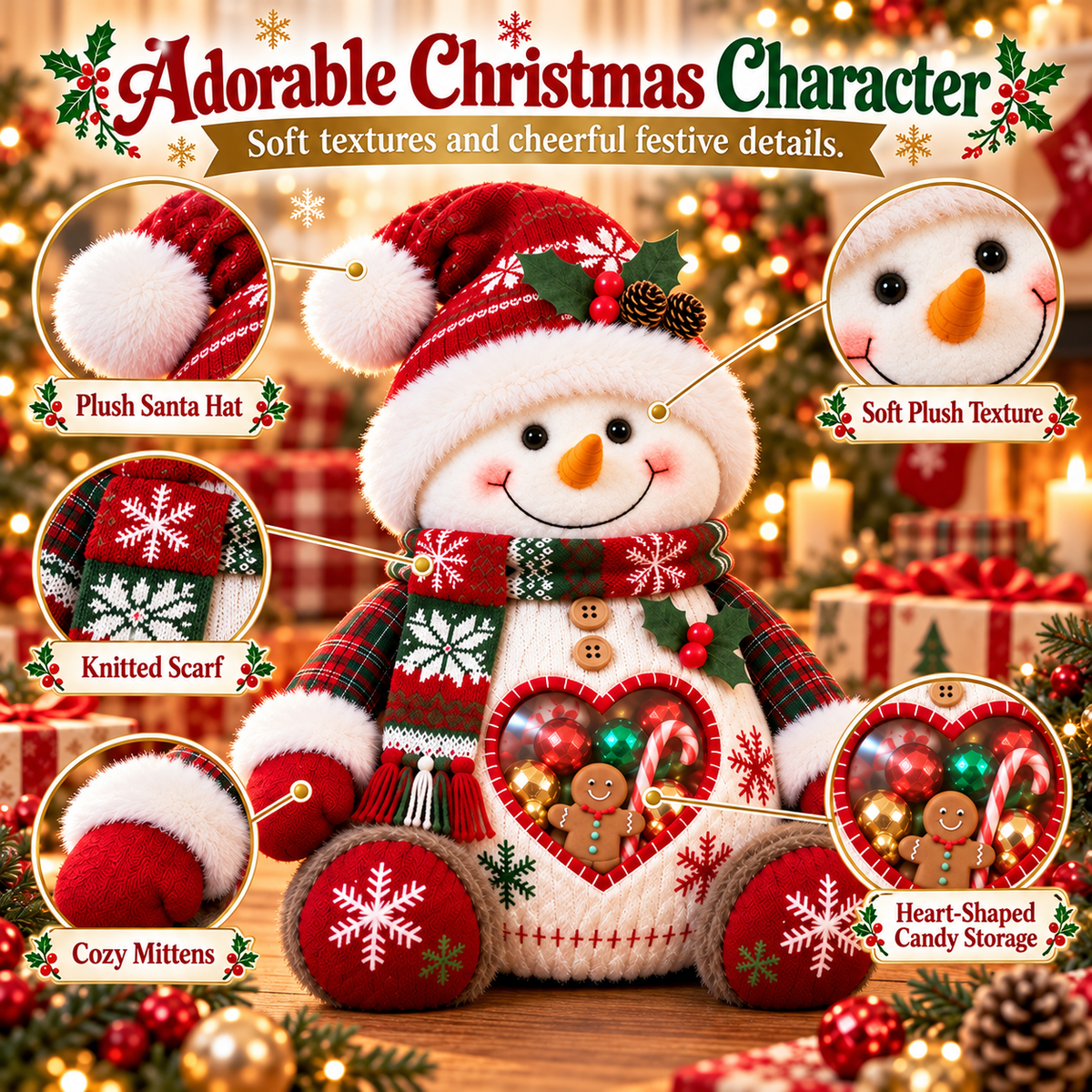 💯🎅 Refillable Christmas Figurine Treat Holder