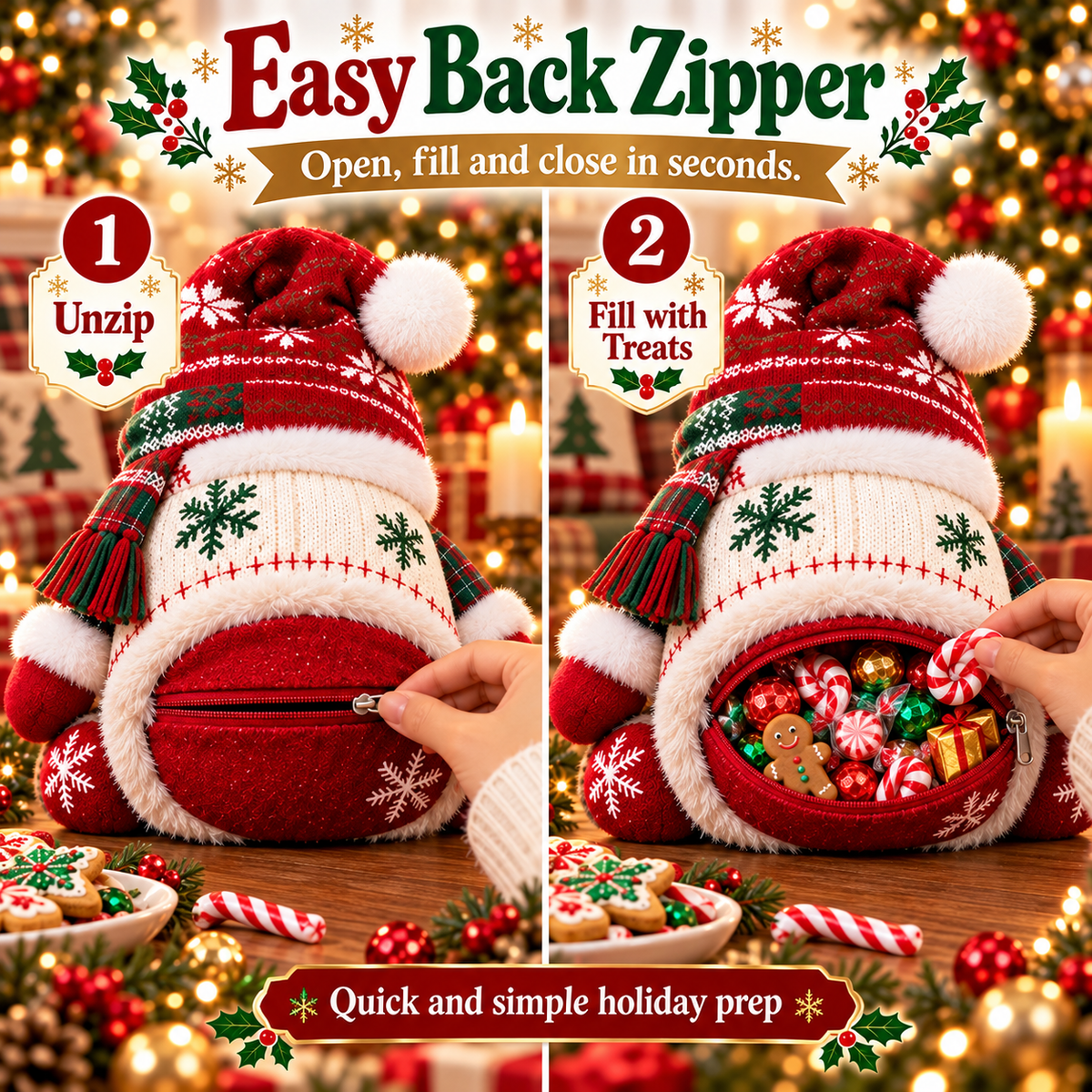 💯🎅 Refillable Christmas Figurine Treat Holder