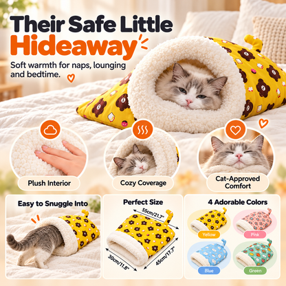 🐱💤 Cozy Cat Sleeping Bag – Ultra-Soft Plush Hideaway Bed for Cats ✨