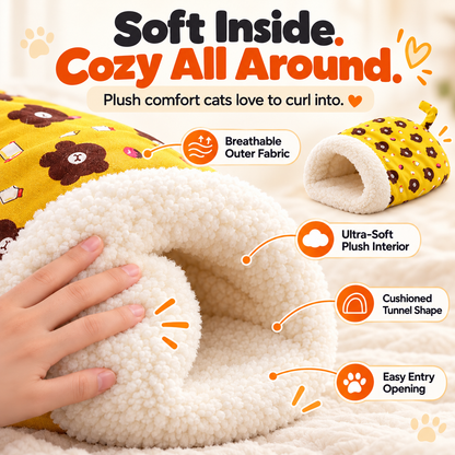 🐱💤 Cozy Cat Sleeping Bag – Ultra-Soft Plush Hideaway Bed for Cats ✨