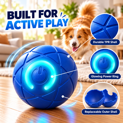 Self-Moving Interactive Dog Ball – USB Rechargeable Pet Toy