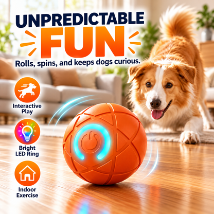 Self-Moving Interactive Dog Ball – USB Rechargeable Pet Toy
