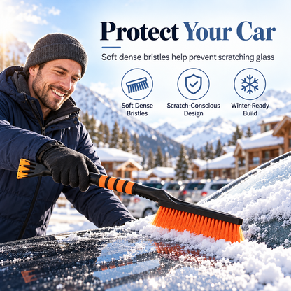 🚗Extendable Car Snow Brush & Ice Scraper – 2-in-1 Winter Windshield Cleaning Tool