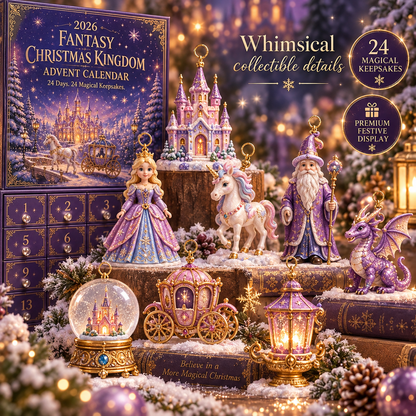 🏰 2026 Fantasy Christmas Kingdom Advent Calendar ✨ | 24-Day Magical Countdown with Fairytale Collectible Ornaments | Enchanted Holiday Gift for Kids