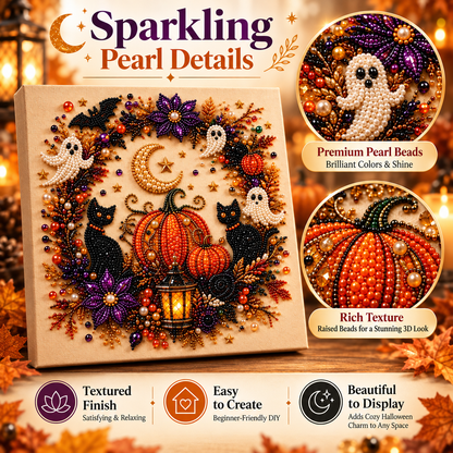 🎖️👻 Halloween Pearl Art DIY Kit – Turn Tiny Pearls into Spooky-Cute Magic