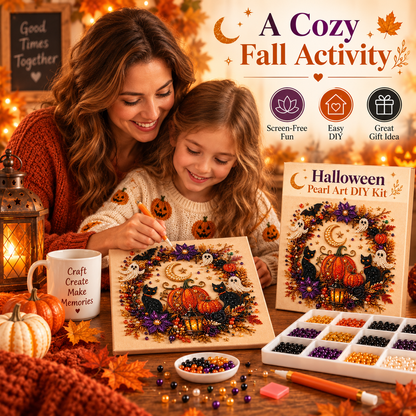 🎖️👻 Halloween Pearl Art DIY Kit – Turn Tiny Pearls into Spooky-Cute Magic