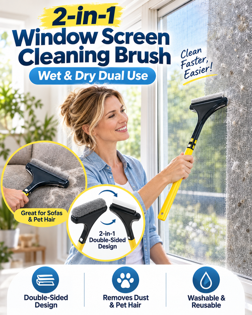 🪟2-in-1 Window & Surface Cleaning Brush – Wet & Dry Dual Use🧼
