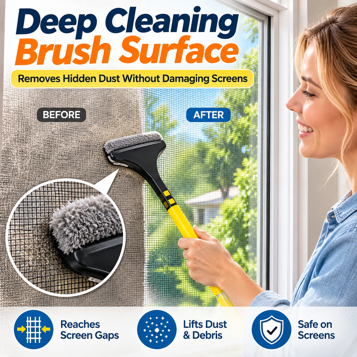 🪟2-in-1 Window & Surface Cleaning Brush – Wet & Dry Dual Use🧼